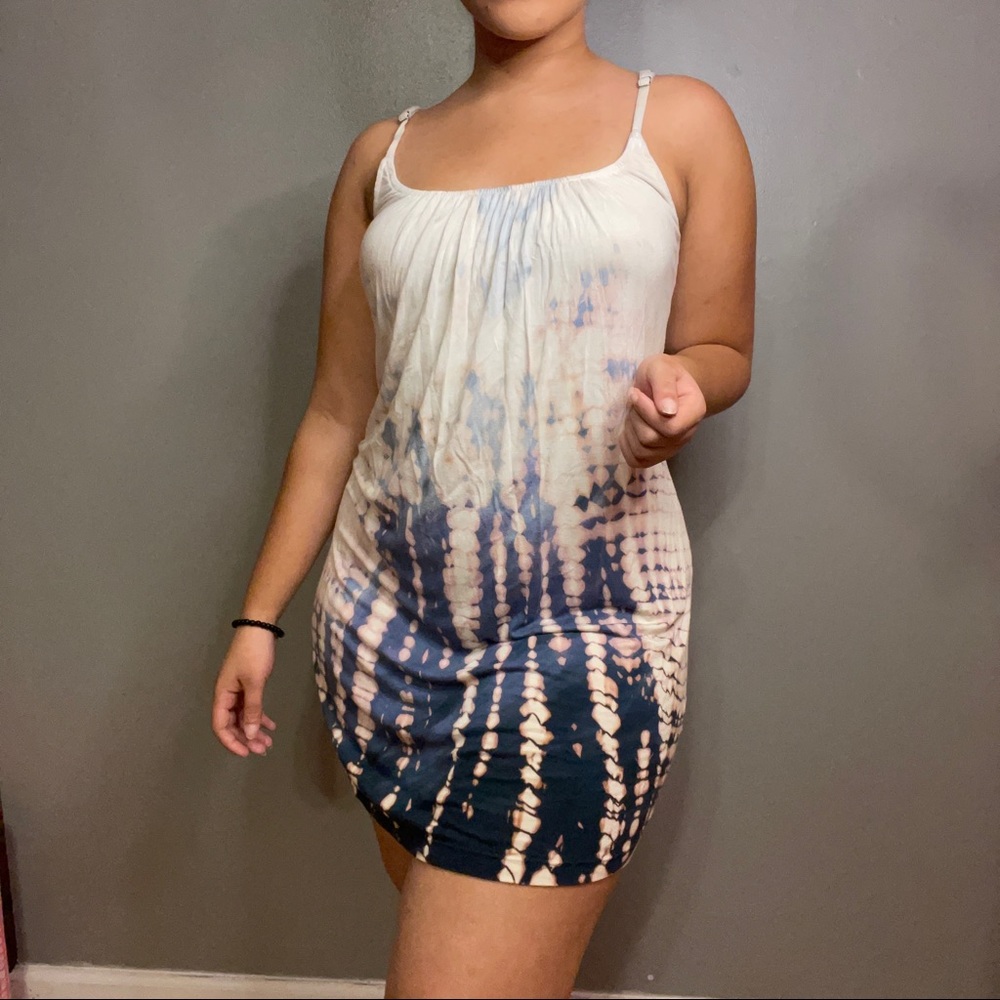 Bleached Tie Dye Lounge Dress w Back Cutout dress